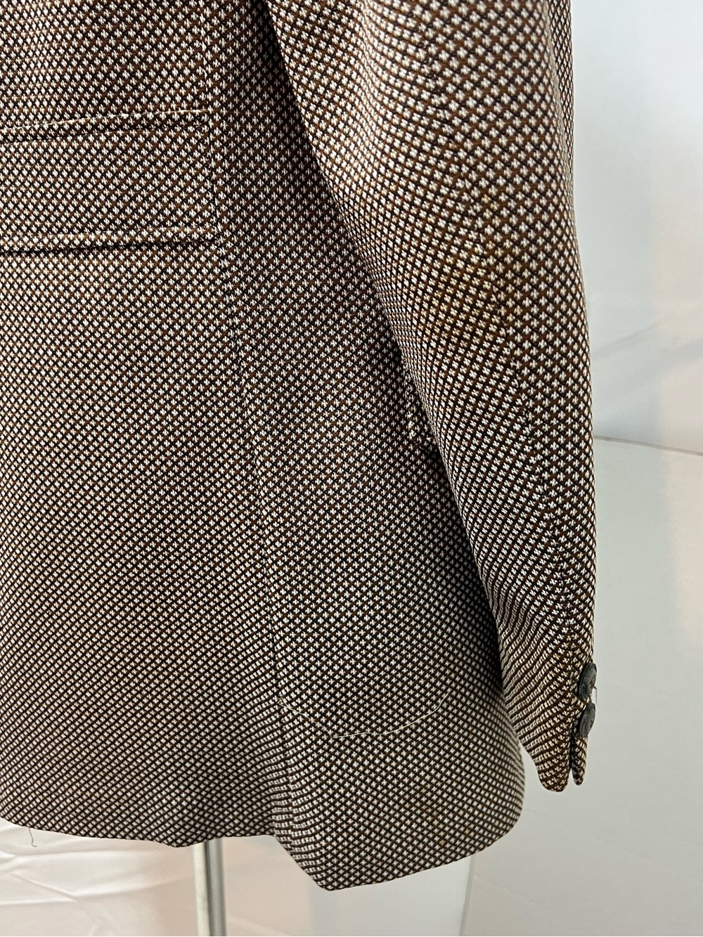 Mark V Vintage 70s Men's 44R Brown Stretch Knit 2-Button Blazer Jacket Coat - Picture 9 of 11
